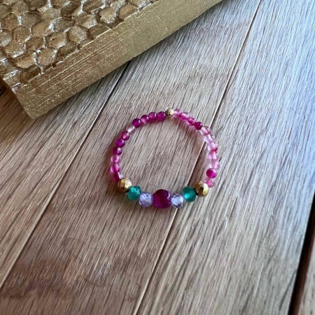 RADOŚĆ kolorowy pierścionek z kamieni naturalnych