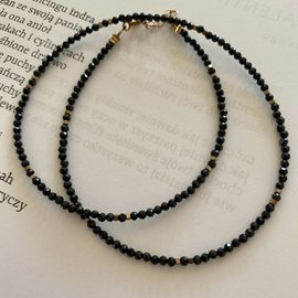Naszyjnik czarny Spinel - choker, naszyjnik z kamieni