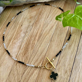 OCHRONA I OBFITOŚĆ - cytryn, turmalin, hematyt - ręcznie robiony naszyjnik z intencją - kamienie naturlane