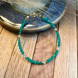 Zielony Agat i Cytryn - bransoletka z kamieni naturlanych - Bezpieczeństwo i stabilność