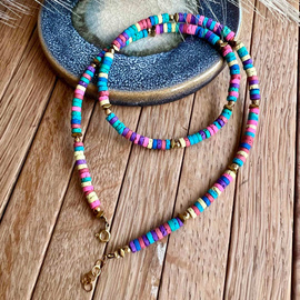 Kolorowa lawa wulkaniczna - naszyjnik choker