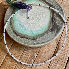 Perełki z szafirem, naszyjnik z pereł, choker