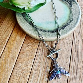 Naszyjnik z pszczołą - łańcuszek, łańcuch, zapięcie ozdobne