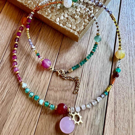 Krótki naszyjnik z kamieni naturalnych SŁOŃCE i MIŁOŚĆ