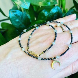 Naszyjnik spinel z labradorytem - naszyjnik z kamieni naturalnych, choker