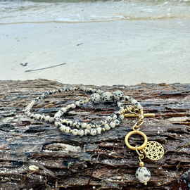 Siła i Odwaga - ręcznie robiony naszyjnik z kamieni Jaspis dalmatyński