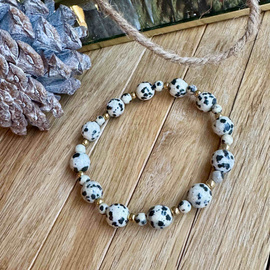 Jaspis dalmatyński, ręczenie robiona bransoletka, siła, odwaga, spokój!