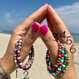 Jaspisy kolorowe - wsparcie i wyciszenie , bransoletka z kamieni naturalnych - bomba energetyczna Harmonia, Witalność