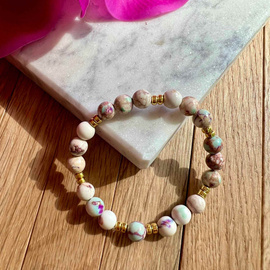 Japis - nude, bransoletka z kamieni naturalnych - pewność siebie, wsparcie i wyciszenie